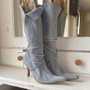 ice blue vintage suede steve madden boots